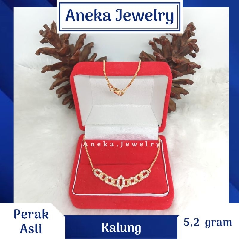 Kalung Koye Kepang Full Mata, Sepuh Emas Putih/Kuning, Perak 926