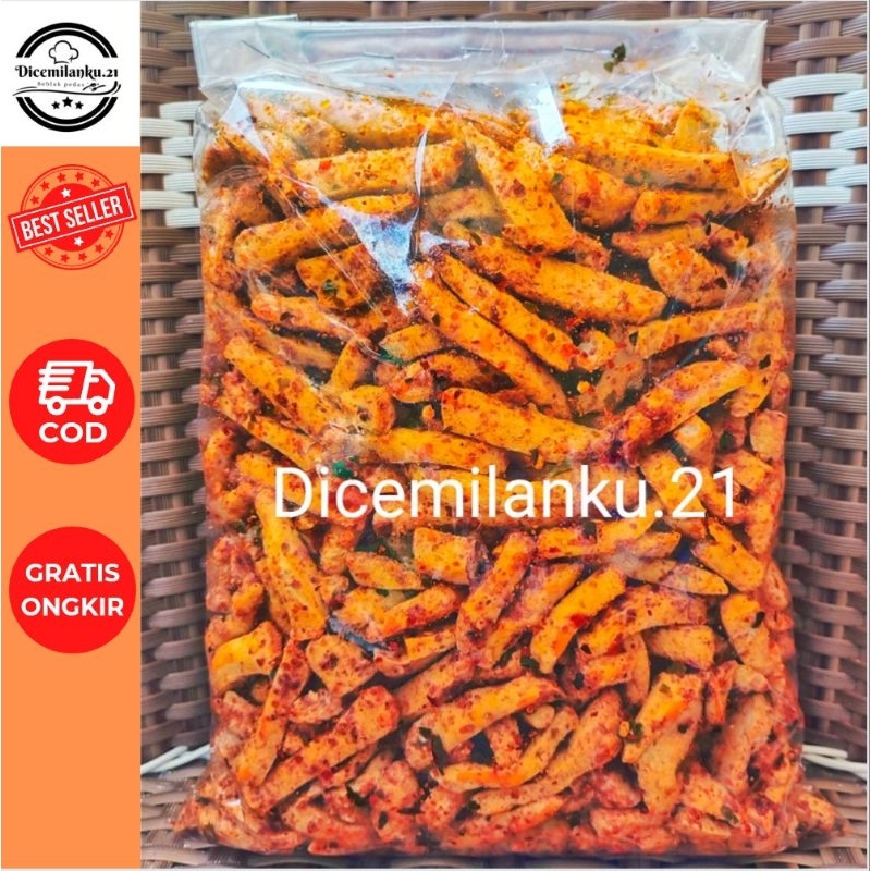 

Basreng pedas 1.kg Bungbu pedas daun jeruk