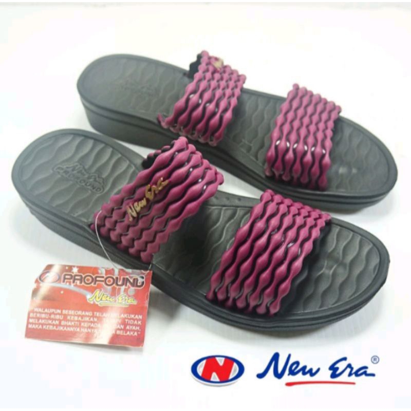 Sandal Wanita Slop Karet NEW ERA LB E 11513 Size 36-40 Original