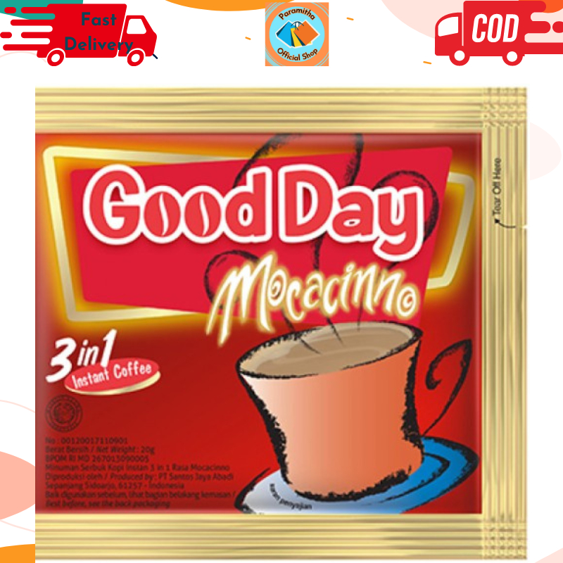 

Good Day Mocacinno Kopi 3in1 Instan Coffee 20gr Dapat 1 Saset