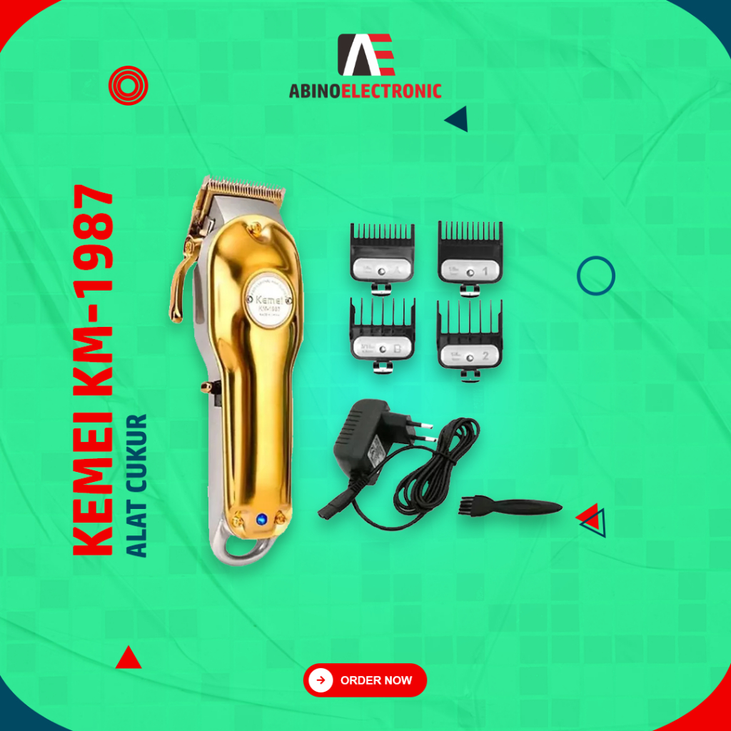 Mesin Cukur Kemei KM-1987 Alat Pencukur Elektrik Rambut Kumis Jenggot