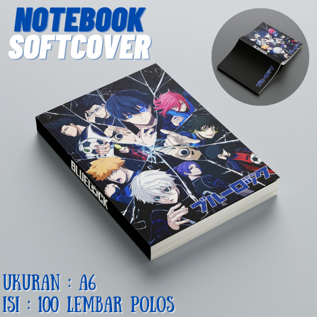 

buku catatan tulis / notebook anime soft cover blue lock