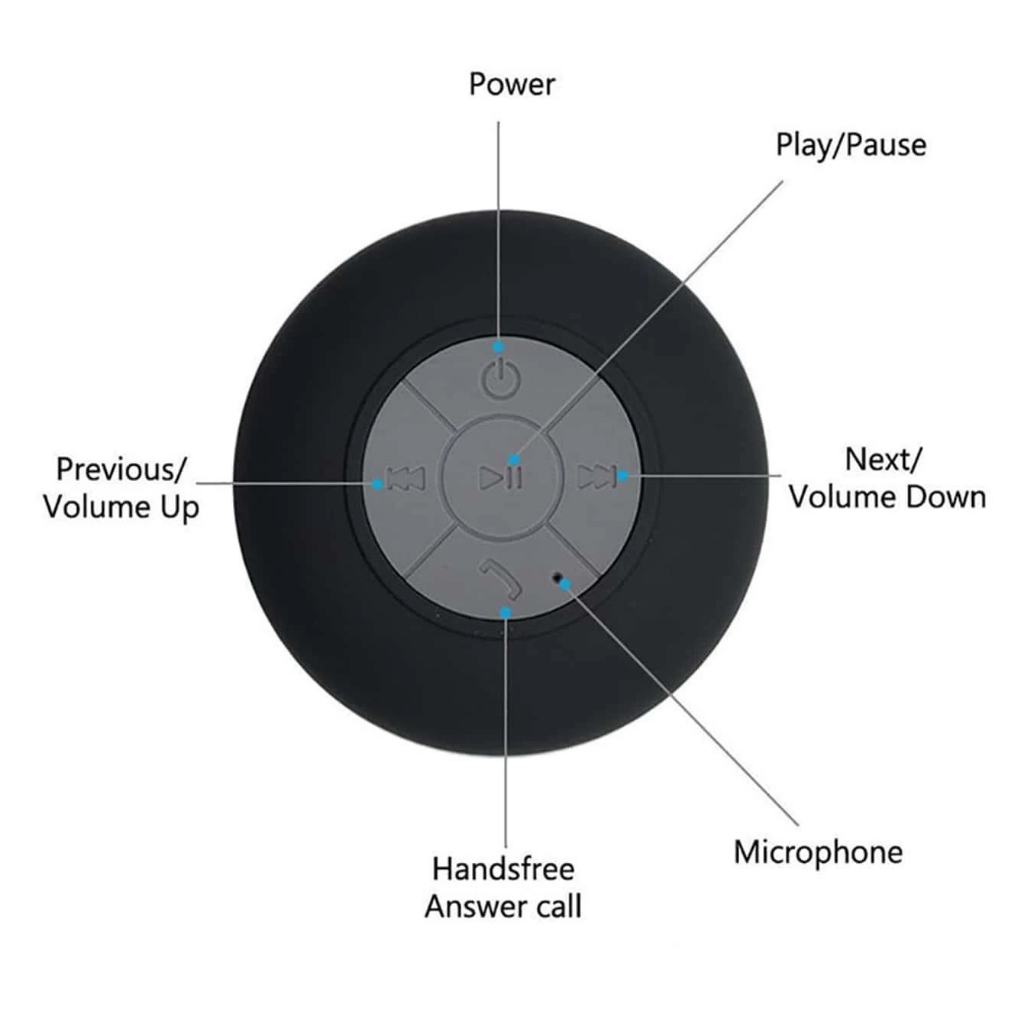 Speaker Bluetooth Waterproof Surround Sound with Suction Cup - BTS-06