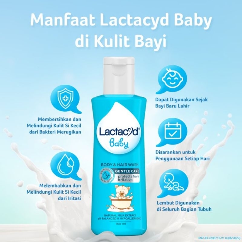 Lactacyd Baby Body &amp; Hair Wash Gentle Care dan Extra Milky | Sabun Bayi dan Anak Melindungi dari Iritasi dan Bakteri