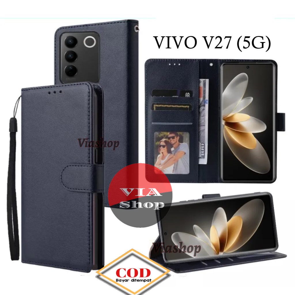 FLIP CASE FOR VIVO V27 (5G) CASING DOMPET KULIT SINTETIS PREMIUM FLIP COVER LEATHER CASE PREMIUM FOR