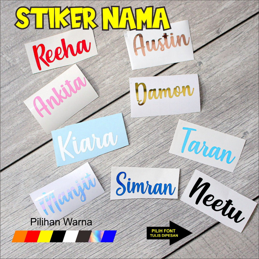 

STIKER NAMA CUTTING CUSTOM NAMA COCOK UNTUK TUBLER, MUG