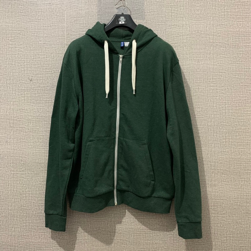 HOODIE H&M DIVIDED BASIC ZIPPER - GREEN