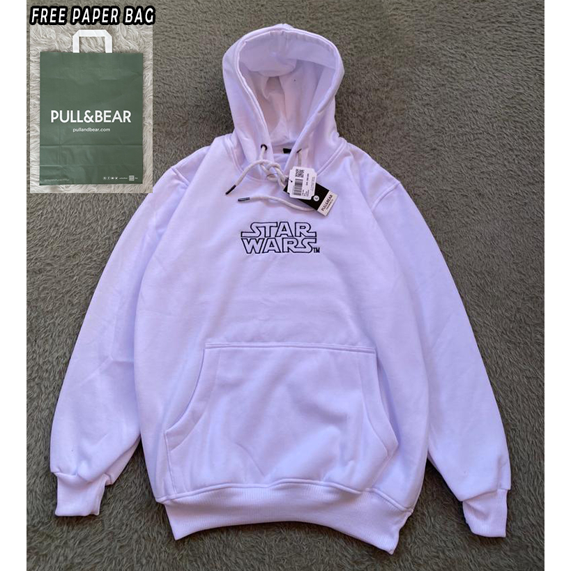 Free Paper Bag Hoodie Jaket Star Wars Full Catton X Pull and Bear Full Bordir Putih // Sweater Star 