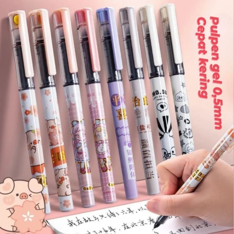 

[ 1pcs ] pulpen gel 0,5mm / pen gel tinta hitam