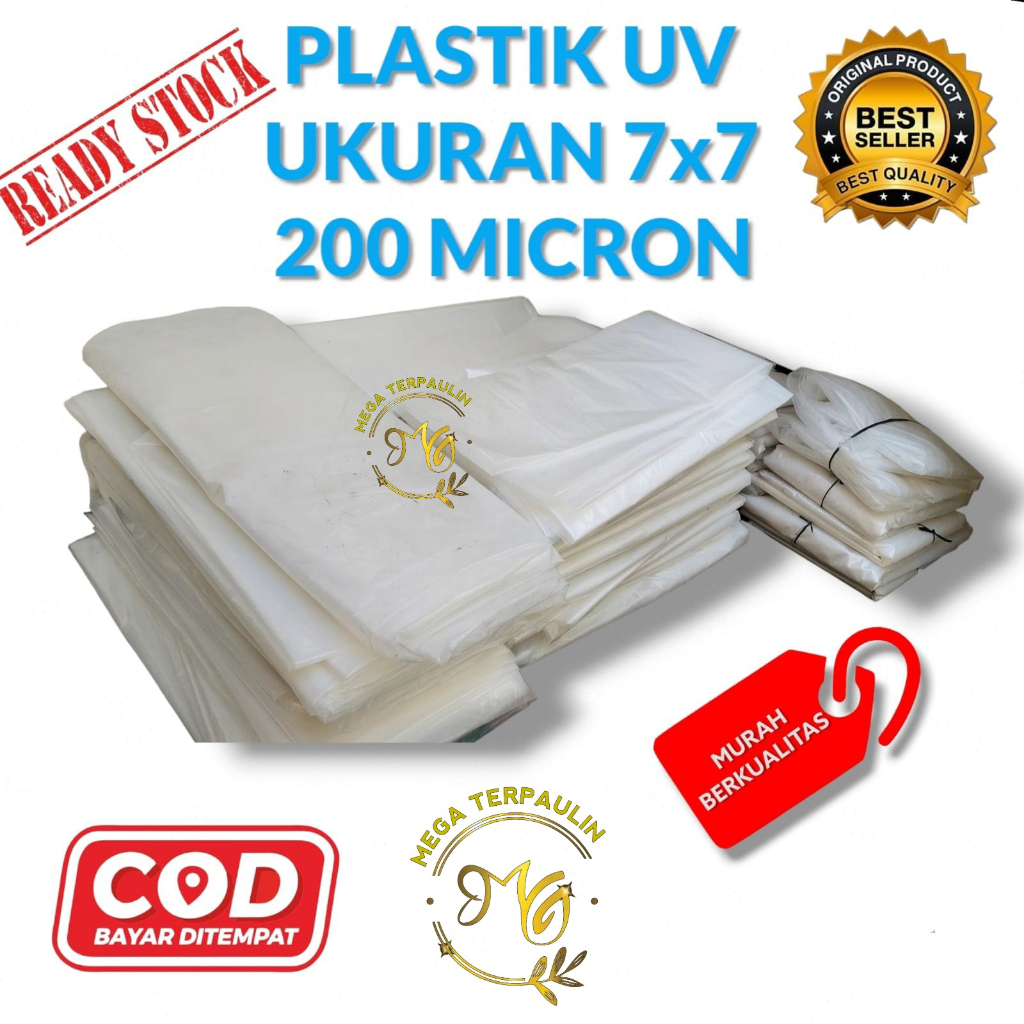 PLASTIK UV 7Mx7M TEBAL 200 MICRON TANPA SAMBUNGAN GREEN HOUSE SERBA GUNA | PLASTIK GREEN HOUSE | COD