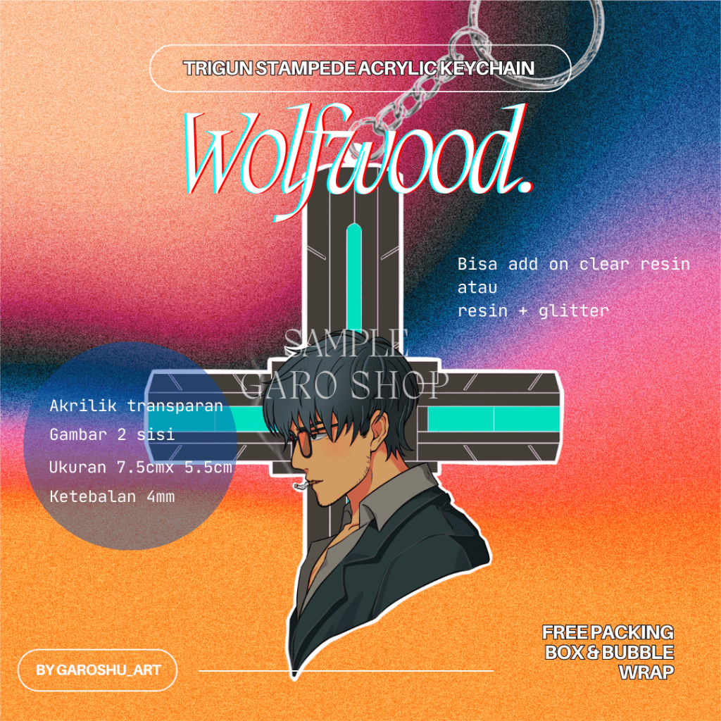 Gantungan Kunci Akrilik Nicholas D Wolfwood Trigun Stampede by Garoshu