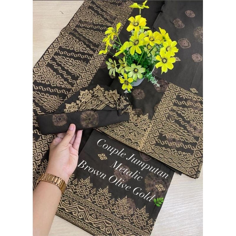 Set Couple Songket Bordir Endek Jumputan