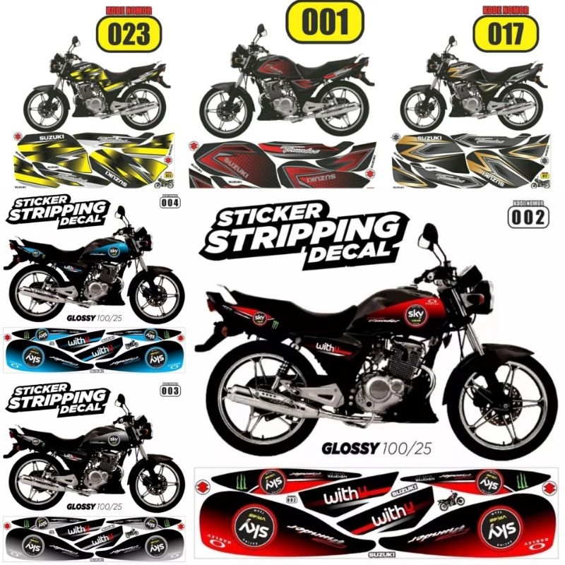 (Bisa COD) Striping Thunder 125 Decal aksesoris motor Suzuki Thunder varias sticker Thunder sky