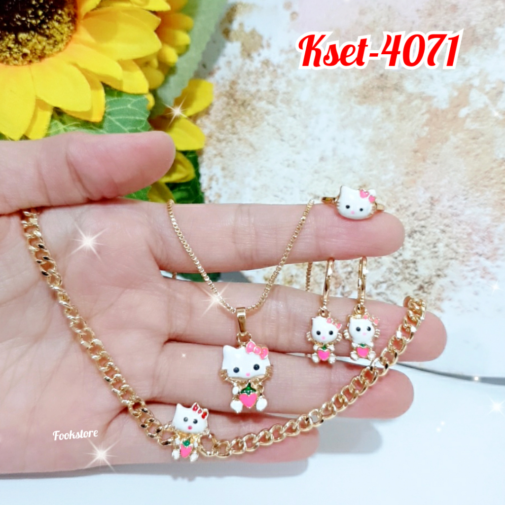 SET PERHIASAN ANAK MOTIF KARTUN ISI 4 ITEM /KSET-4071