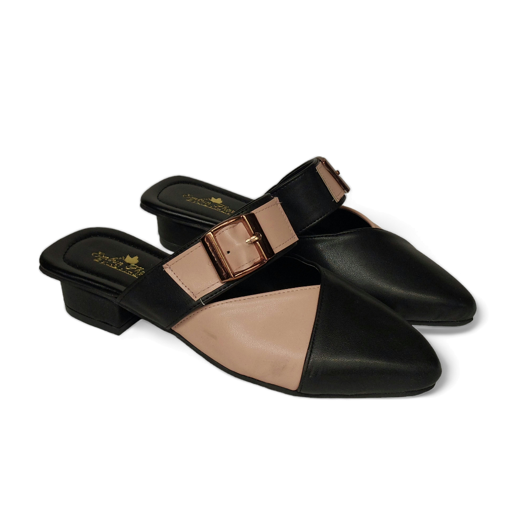 Sandal Slop Mules Wanita Hak Tahu High Heels