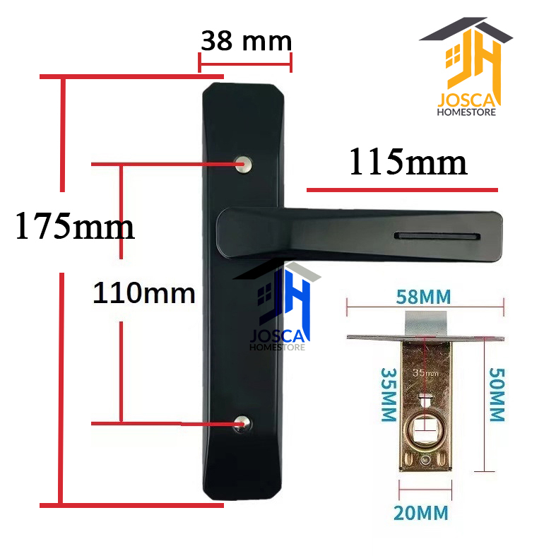 Gagang Pintu Kamar Mandi Kecil MURAH full set / Minimalis/ Kunci pintu toilet