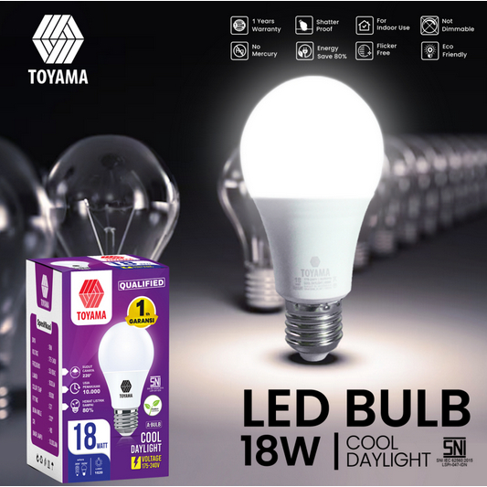 TOYAMA Lampu LED 18W Cahaya Putih