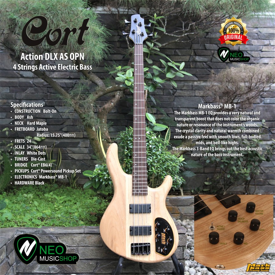 Cort Action DLX AS OPN 4 Strings Active Electric Bass