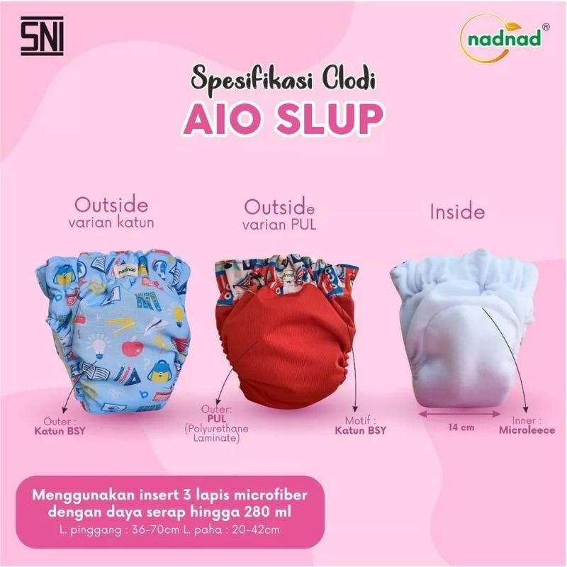 Bisa Pilih Motif Clodi Aio nadnad by sakina model celana slup pant nad nad pants premium all in one 