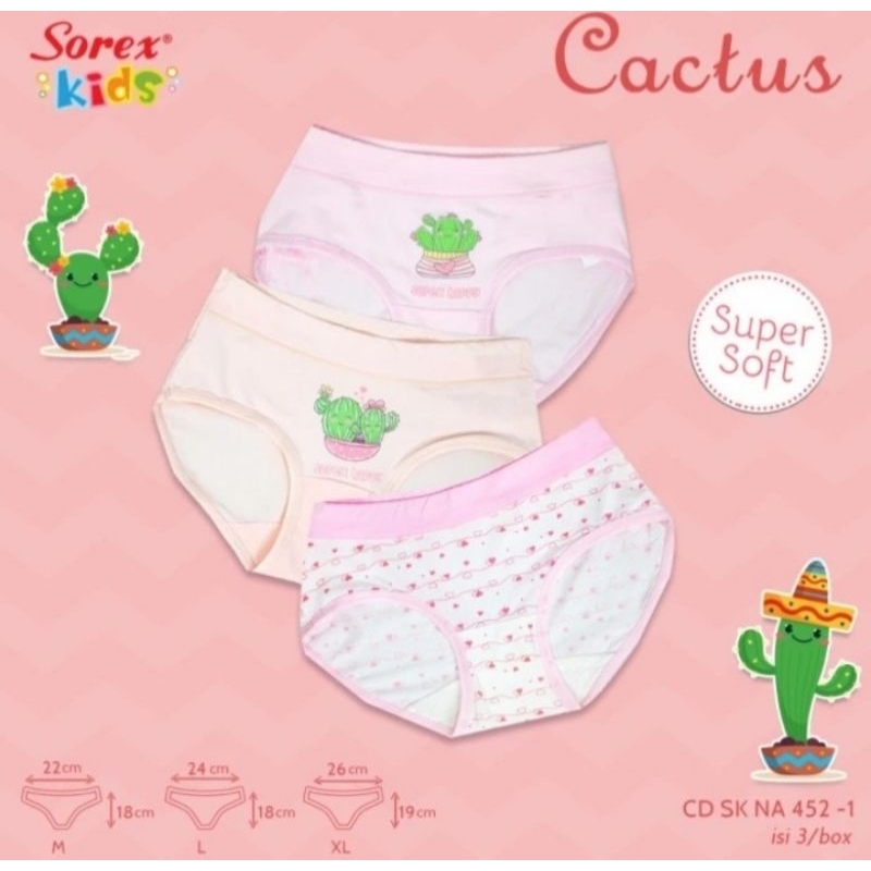 3PCS SOREX Celana Dalam Segitiga Anak Perempuan SOREX