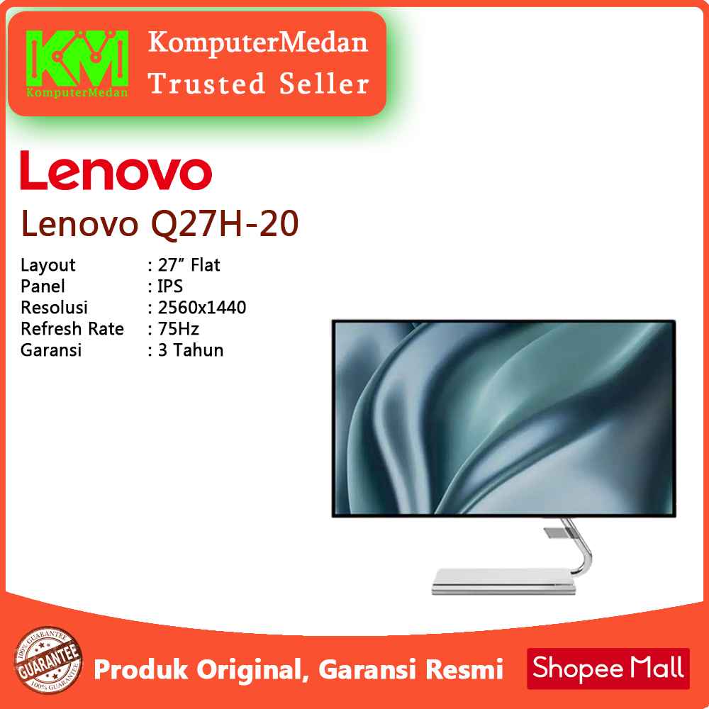LED Monitor Lenovo Q27H-20 27" QHD IPS 70Hz with USB Type-C