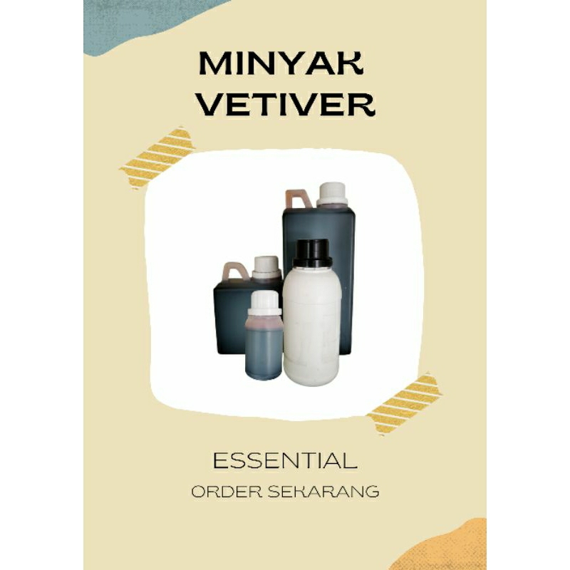 vetiver Essential oil minyak akar wangi asli kemasan 10 ml - 100 ml