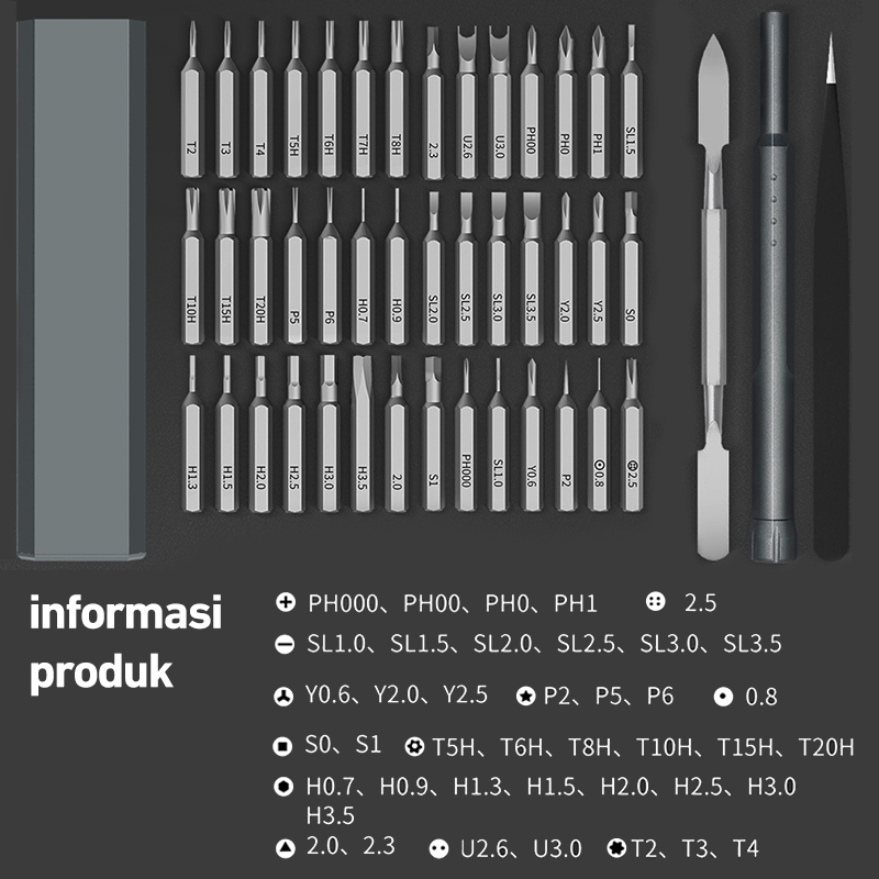 Bonkyo Precision Screwdriver 44 in1 Set Extended Screwdriver bit Magnetic Screwdriver Bits,pocket screwdriver kit tool for Eyeglass,Watch,Computer,Iphone,Electronics,PC