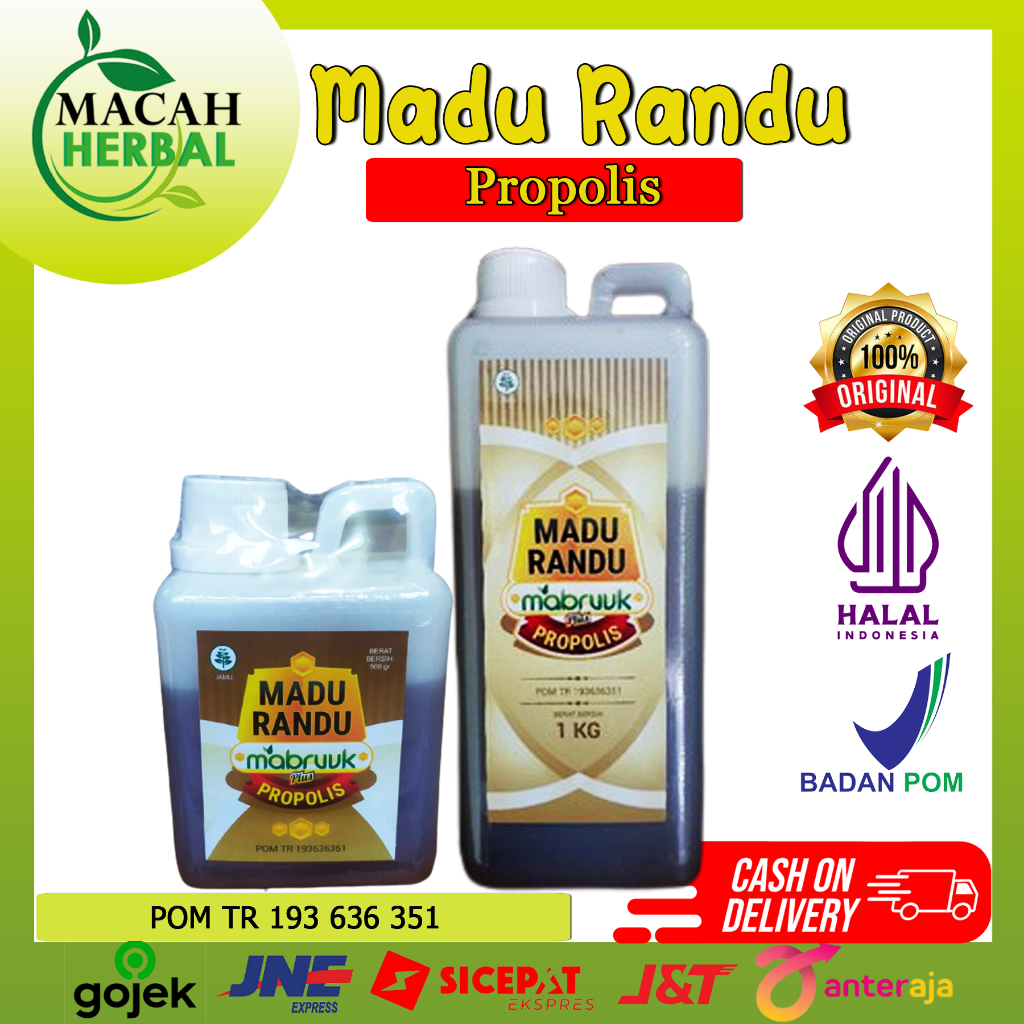 

MACAH HERBAL - Madu Randu plus Propolis 1kg Mabruuk 1 kg