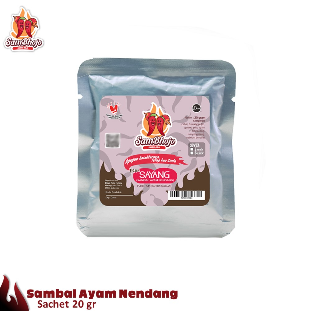 

SamBhojo - Sambal Ayam Nendang (Bhojo Sayang) Sachet 20 gr