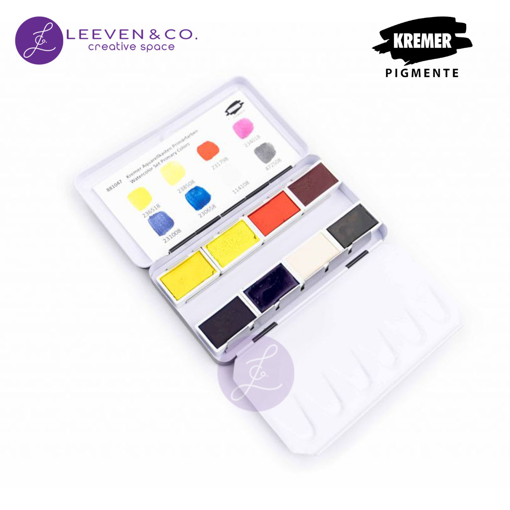 

KREMER WATERCOLOR SET PRIMARY COLORS 8 FULL PANS 881047