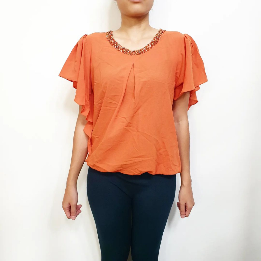 Brilliant Girl Blouse Oren Oranye Orange Top