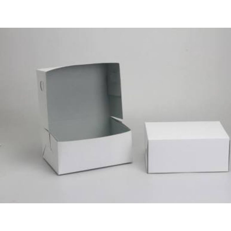 (10 lbr) Kotak kue snack box Putih 12x12x7