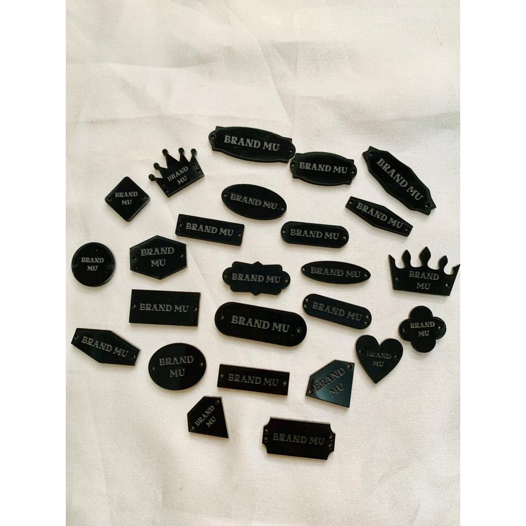 label akrilik Hitam | label akrilik hijab | label akrilik fashion