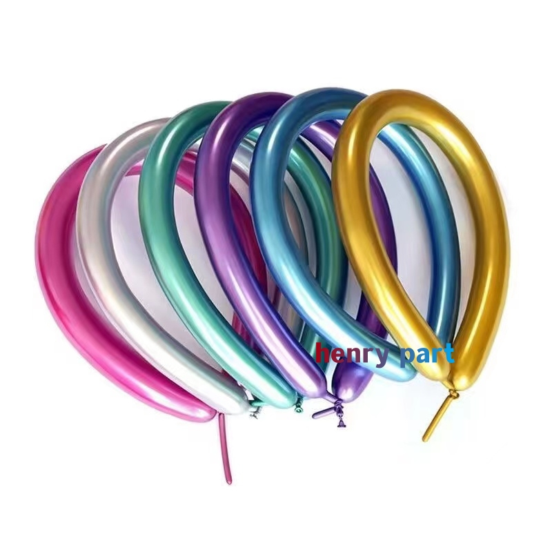 100pcs BALON TWIST CHROME KROM Balon Pentil Balon Panjang Balon Bentuk  balon cacing warna metalik c