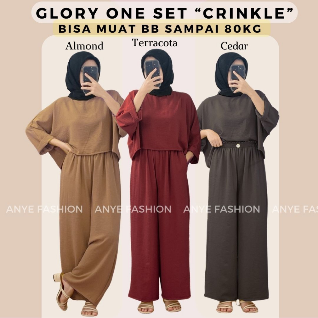 GLORY ONE SET CROP TOP CRINKLE
