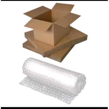 

bubble wrap + kardus