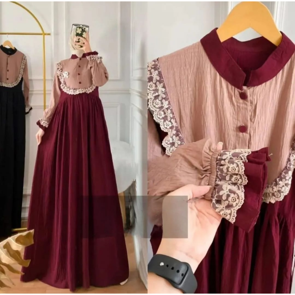 Gamis terbaru 2023 Tiramacha Dress gamis kekinian gamis model korean style elegan