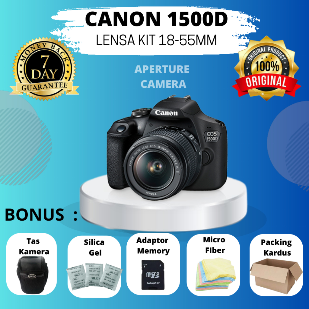 KAMERA CANON 1500D & LENSA KIT 18-55MM BANYAK BONUSSS