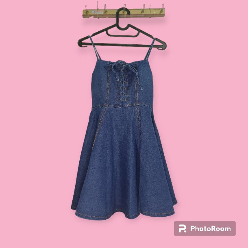 overall jeans tali silang