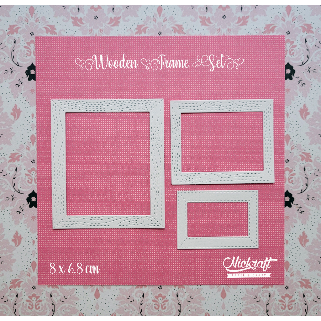 

WOODEN FRAME SET - Hiasan Scrapbook Jurnal Die Cut Journaling Bujo