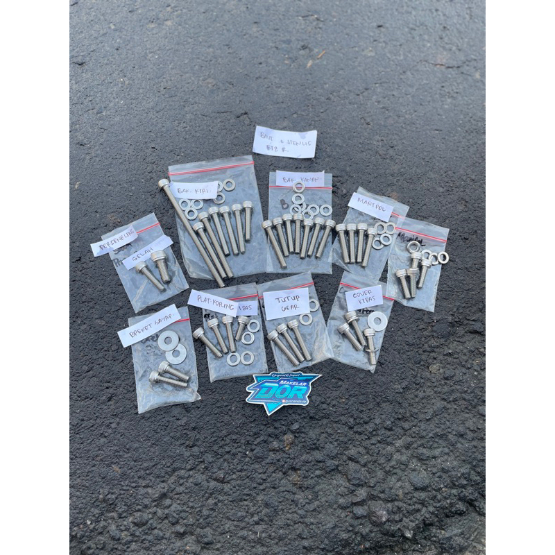 Baut L full mesin Fiz R F1z R baut L mesin FizR Fiz R set Stainles stainlis