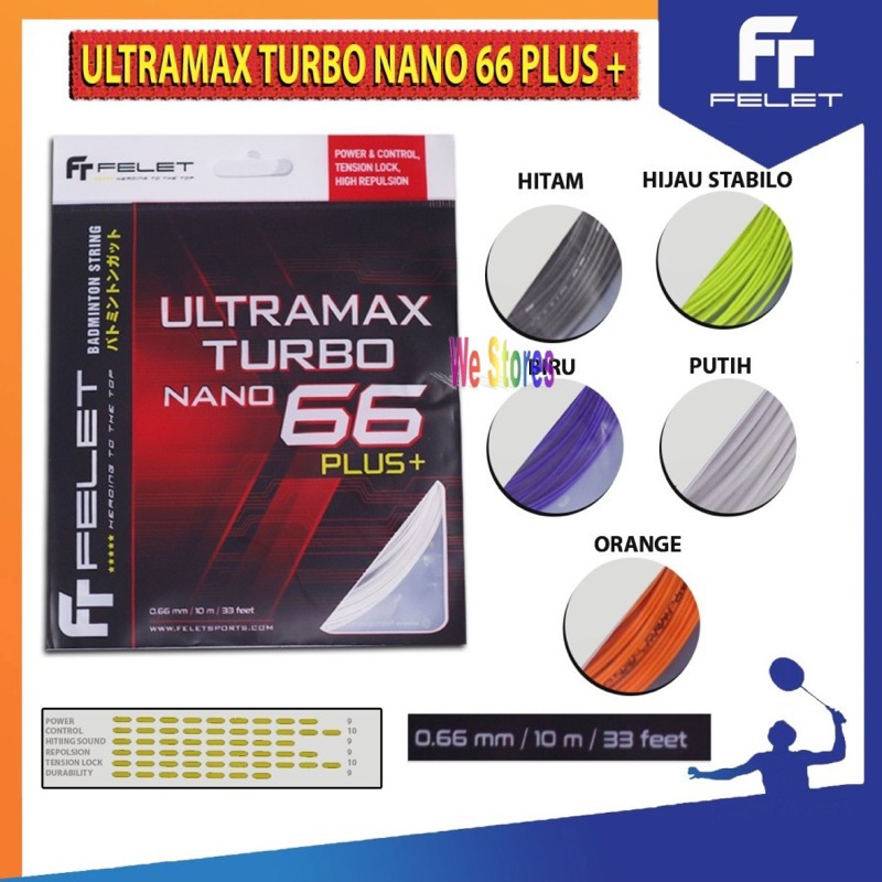 SENAR RAKET BADMINTON FELET ULTRAMAX TURBO 66 NANO