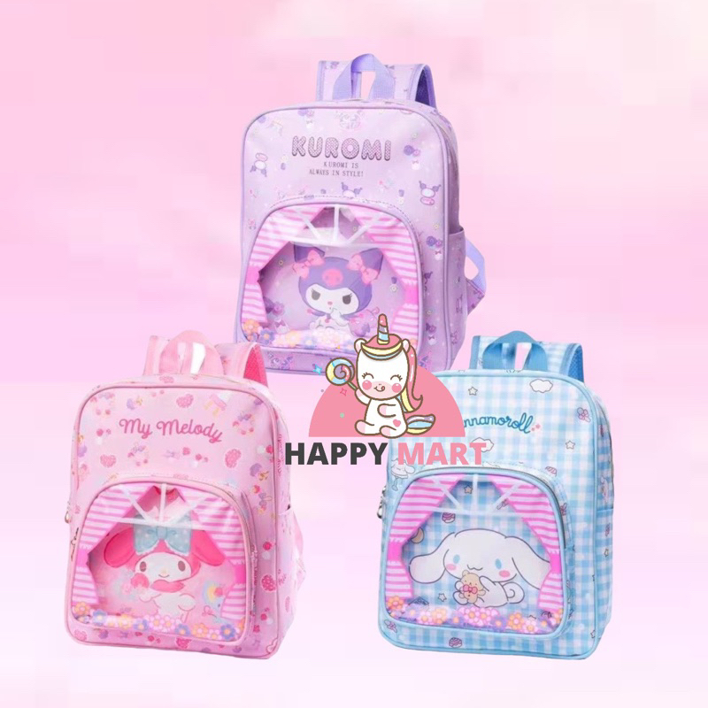 Tas ransel sanrio safiano window edition cinnamoroll / kuromi / melody