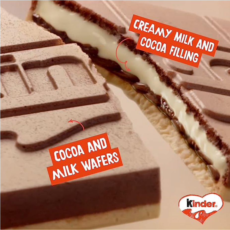 

RB KINDER CARDS CHOCOLATE 76,8 GR CRISPY WAFER WITH MILKY & COCOA FILLING