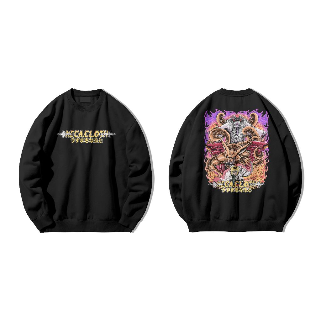 JAKET SWEATER MINATO NAMIKAZE X KURAMA BIG SIZE JUMBO SWEATER ANIME NARUTO COWOK CEWEK