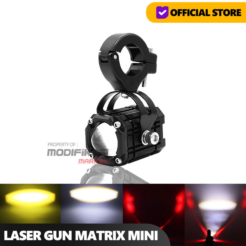 Lampu Tembak LED LASER GUN Mini MATRIX Projie Lensa 5-Mode DC 9-36V