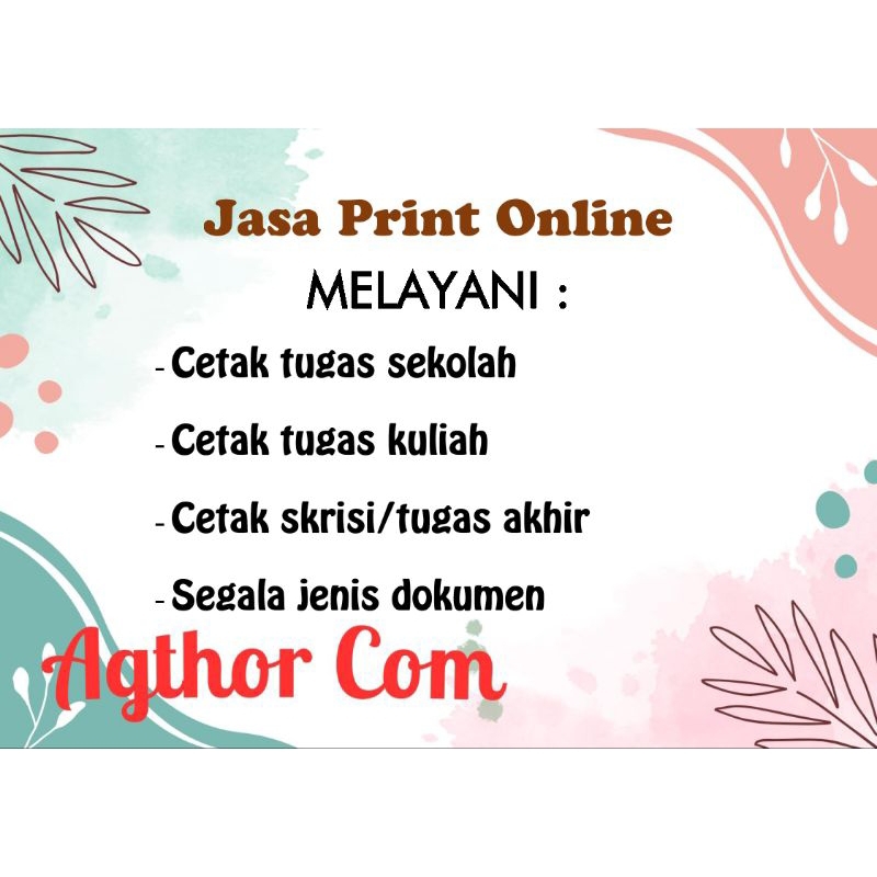 

Jasa Print A4, F4, Quarto (Letter), A3