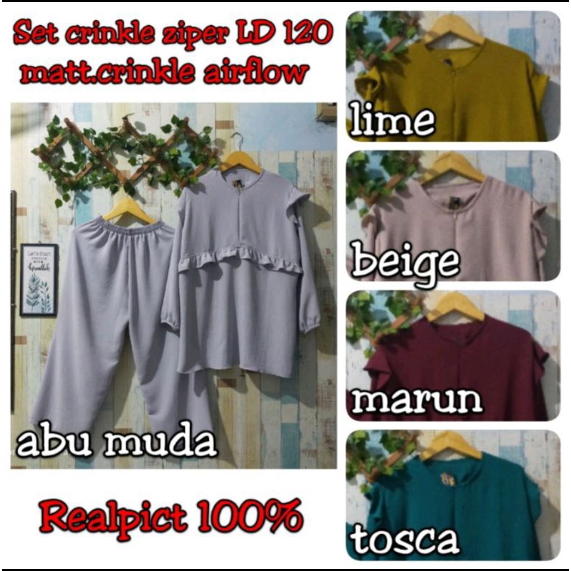 Ld 120 setelan jumbo crinkle airflow/setcel crinkle jumbo/oneset jumbo big size/