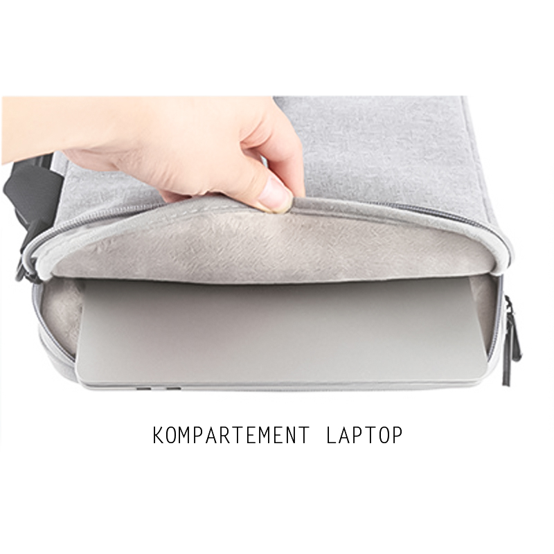 Tas Laptop 14/15/16 Inci Jinjing dan Selempang Universal Banyak Ruang dan Sekat Haweel