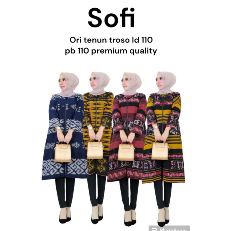 Tenun sofia dress wanita - tunik wanita dress kondangan - baju tunik wanita motif modern